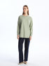 LC Waikiki Crew Neck Straight Oversize Women's Sweatshirt Tunic